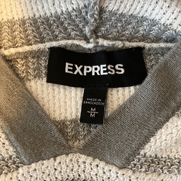 Express Striped Knit Pullover with Hood - Picture 6 of 6